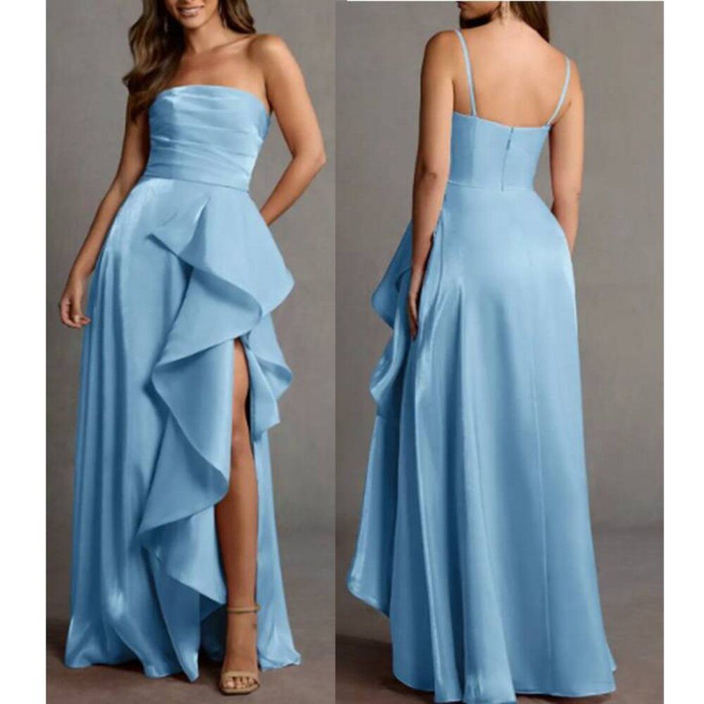 Women's Handkerchief Gown Elegant Maxi Dress Flirty Manon Party Mint Blue